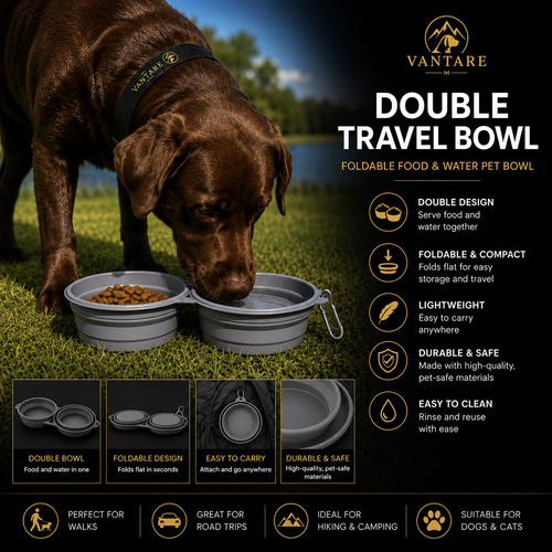 Vantare Double Foldable Travel Bowl